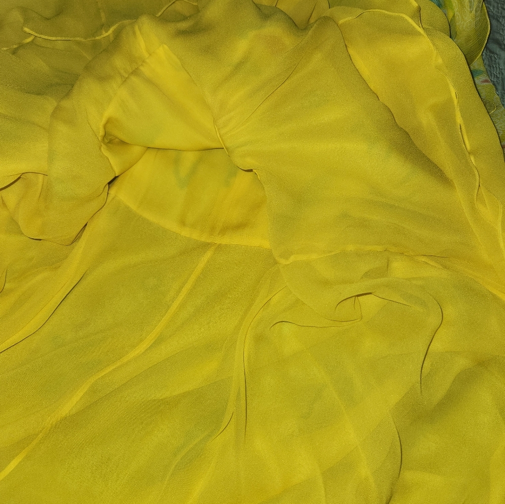 Ralph lauren black label silk linen chiffon 1950s Style Dress S  M garden party - Picture 3 of 11